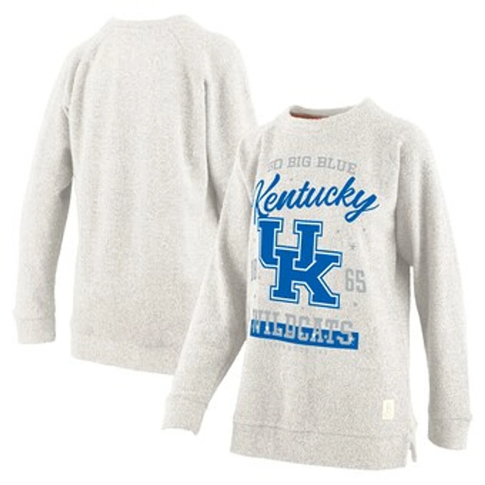 Women's Pressbox Oatmeal Kentucky Wildcats Plus Size Comfy Cairo Terry Pullover Sweatshirt