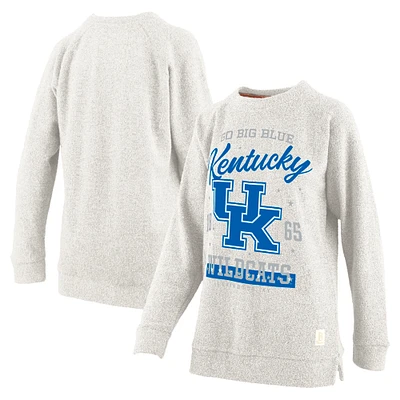 Women's Pressbox Oatmeal Kentucky Wildcats Plus Size Comfy Cairo Terry Pullover Sweatshirt