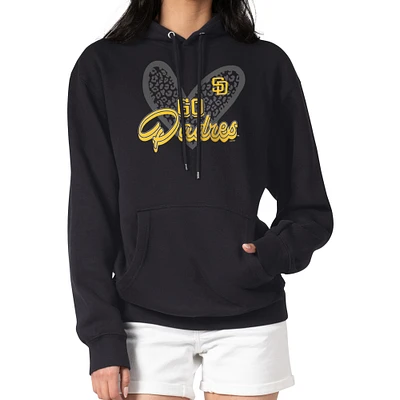 Women's G-III 4Her by Carl Banks San Diego Padres Leopard Heart Pullover Hoodie