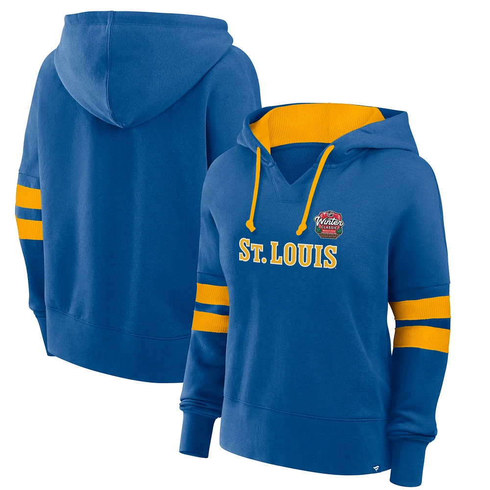 Women's Fanatics Blue St. Louis Blues 2025 NHL Winter Classic Seize Fleece Pullover Hoodie