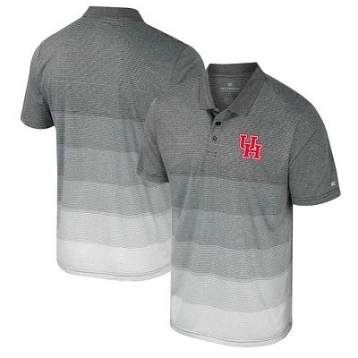 Men's Colosseum Gray Houston Cougars Striped Mesh Polo