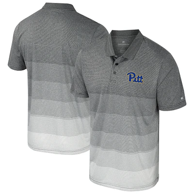 Men's Colosseum Gray Pitt Panthers Striped Mesh Polo