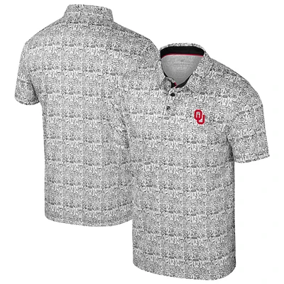 Men's Colosseum Black Oklahoma Sooners It's Time! Allover Print Polo
