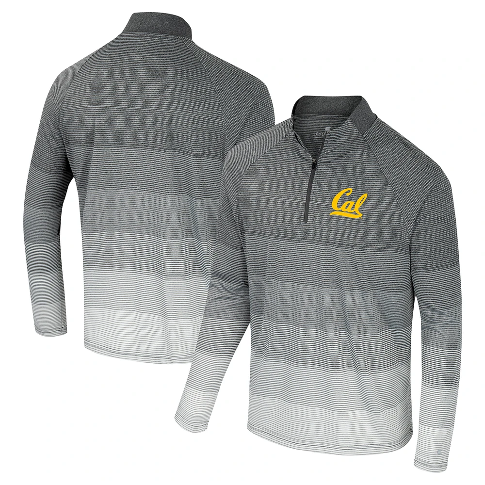 Men's Colosseum Gray Cal Bears AI Striped Mesh Quarter-Zip Raglan Windshirt