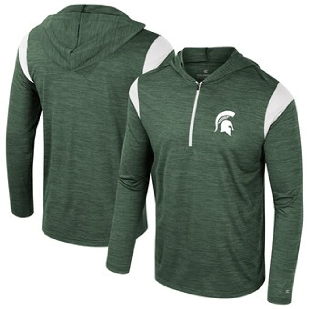 Men's Colosseum Green Michigan State Spartans Dozer Half-Zip Windshirt