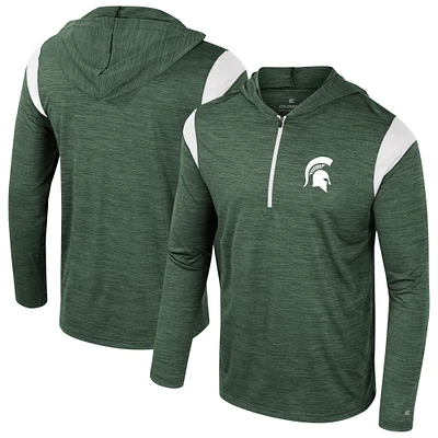 Men's Colosseum Green Michigan State Spartans Dozer Half-Zip Windshirt
