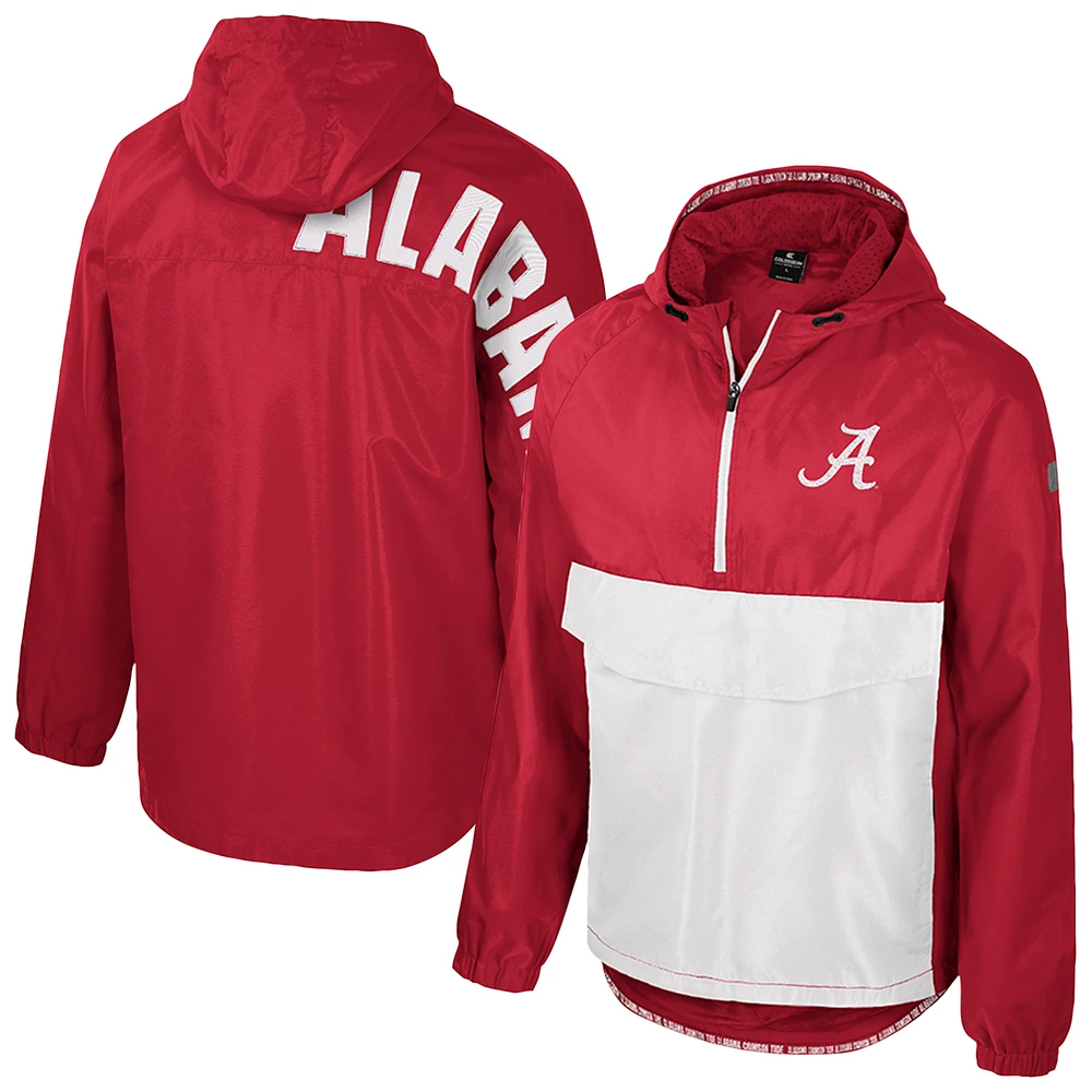 Men's Colosseum Crimson Alabama Tide Reloaded Anorak Half-Zip Jacket