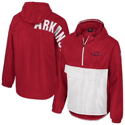 Men's Colosseum Cardinal Arkansas Razorbacks Reloaded Anorak Half-Zip Jacket