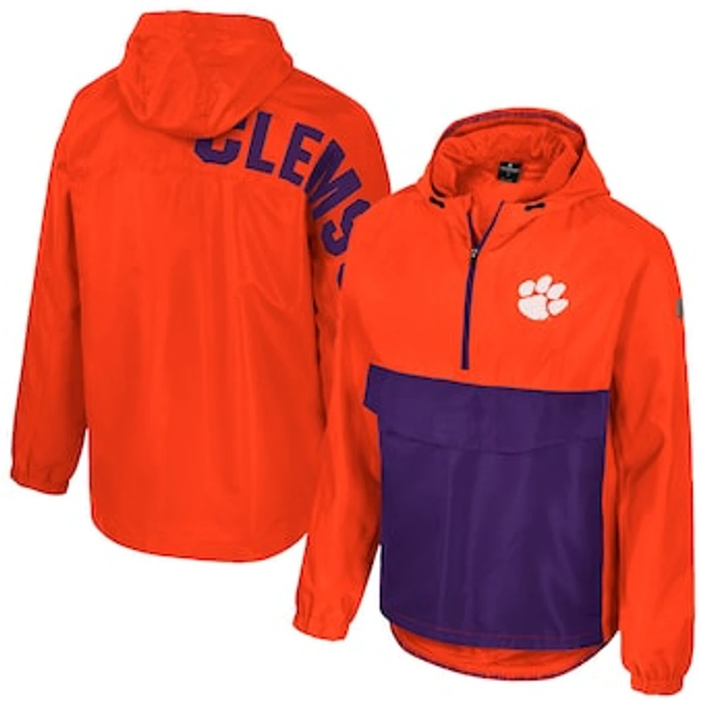 Men's Colosseum Orange Clemson Tigers Reloaded Anorak Half-Zip Jacket