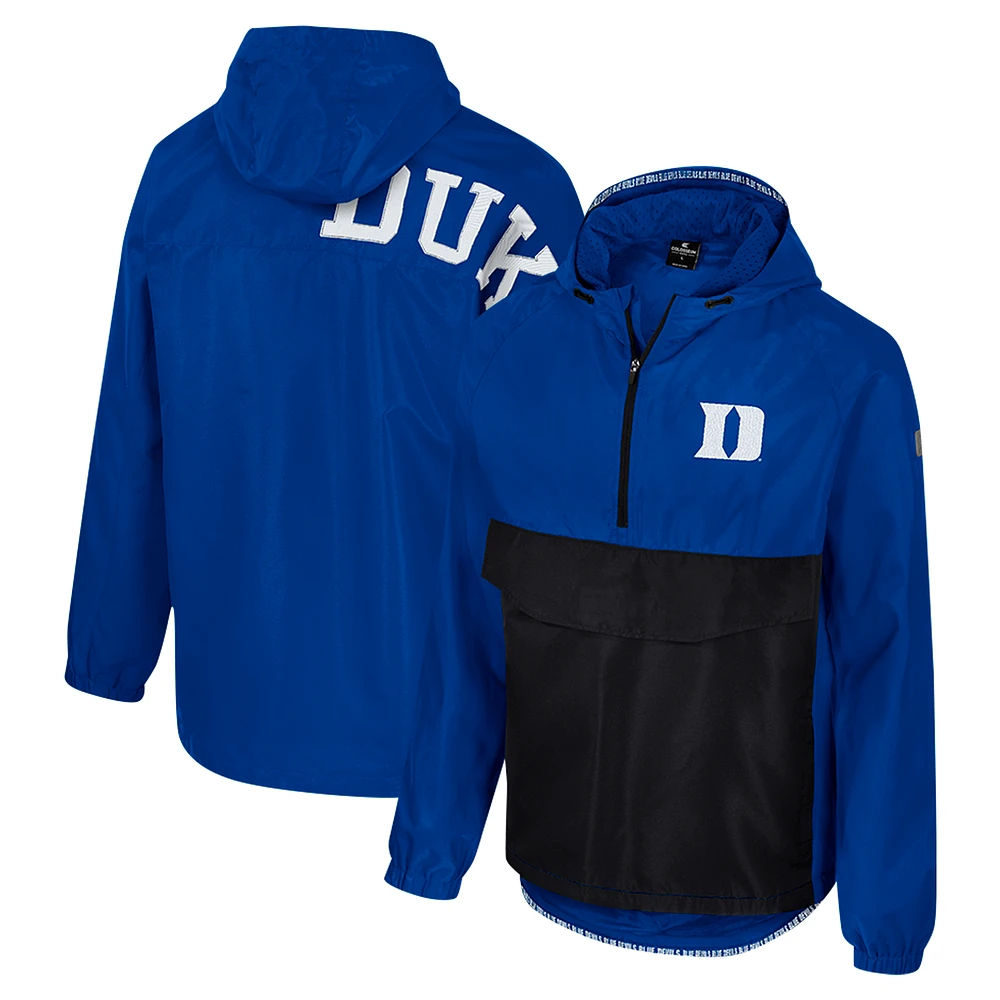 Men's Colosseum Royal Duke Blue Devils Reloaded Anorak Half-Zip Jacket