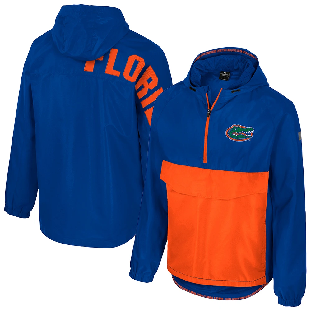 Men's Colosseum Royal Florida Gators Reloaded Anorak Half-Zip Jacket