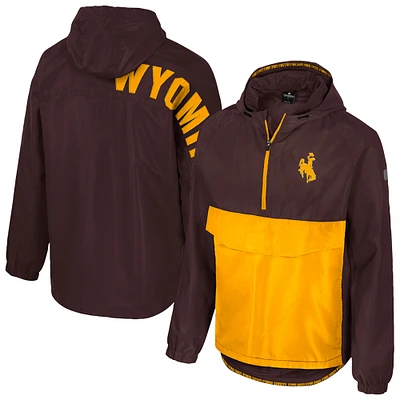 Men's Colosseum Brown Wyoming Cowboys Reloaded Anorak Half-Zip Jacket