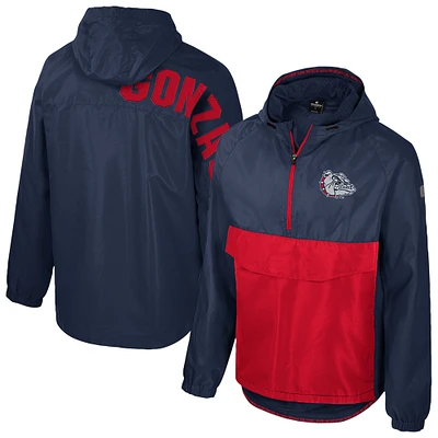 Men's Colosseum Navy Gonzaga Bulldogs Reloaded Anorak Half-Zip Jacket