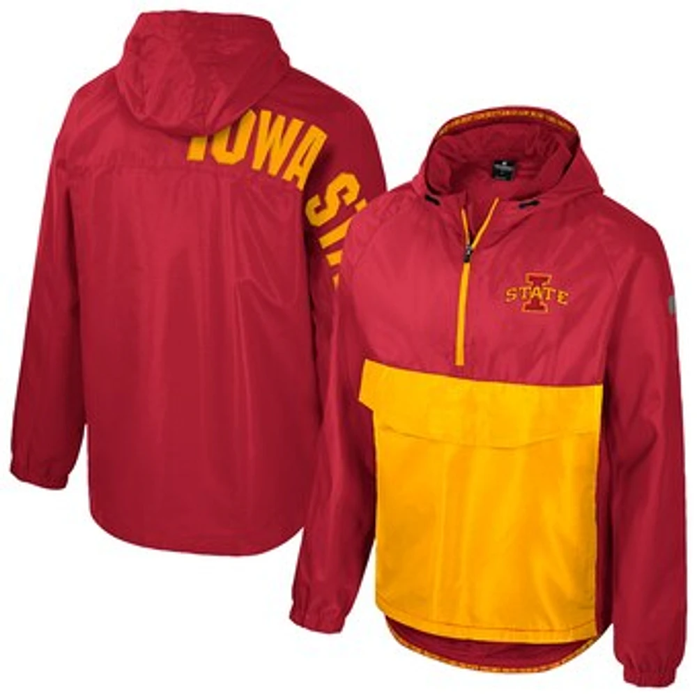 Men's Colosseum Cardinal Iowa State Cyclones Reloaded Anorak Half-Zip Jacket