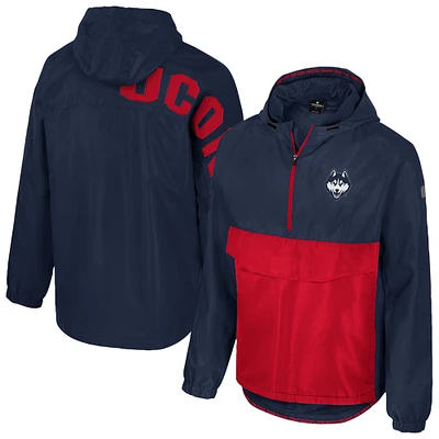 Men's Colosseum Navy UConn Huskies Reloaded Anorak Half-Zip Jacket