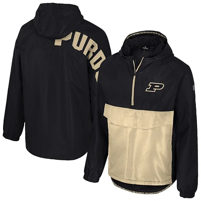 Men's Colosseum Black Purdue Boilermakers Reloaded Anorak Half-Zip Jacket