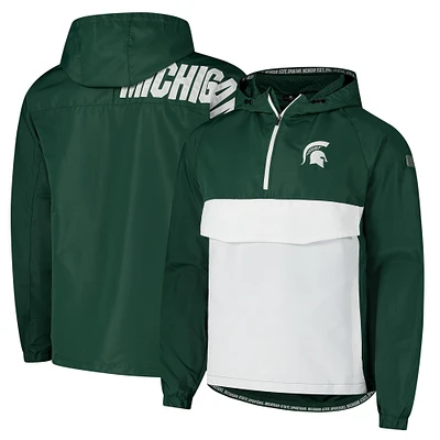 Men's Colosseum Green Michigan State Spartans Reloaded Anorak Half-Zip Jacket