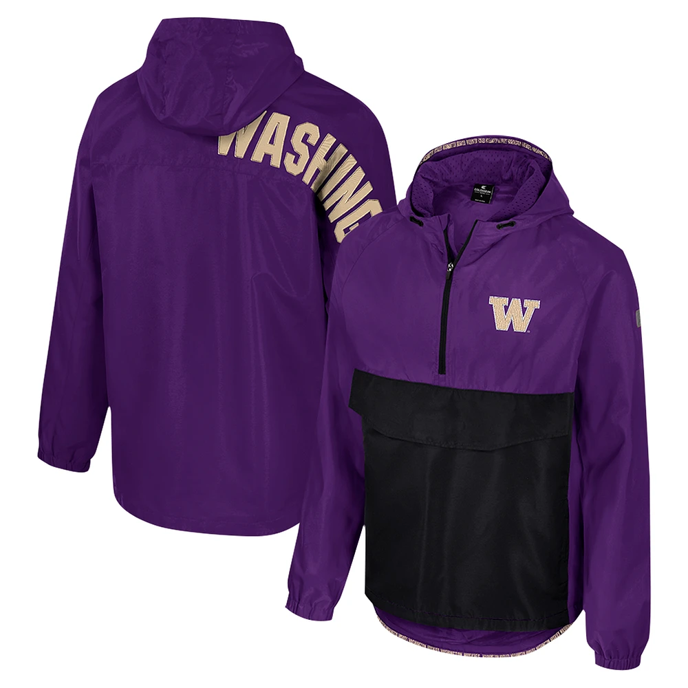 Men's Colosseum Purple Washington Huskies Reloaded Anorak Half-Zip Jacket