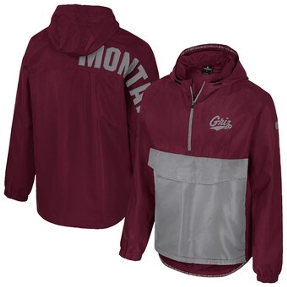 Men's Colosseum Maroon Montana Grizzlies Reloaded Anorak Half-Zip Jacket