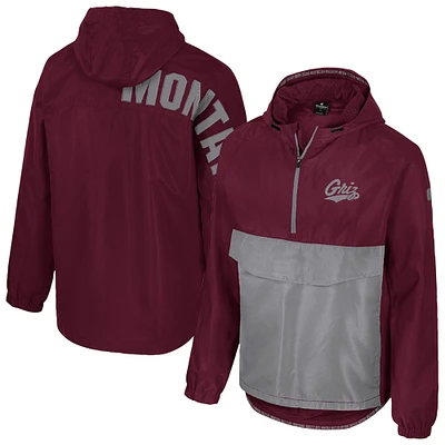 Men's Colosseum Maroon Montana Grizzlies Reloaded Anorak Half-Zip Jacket