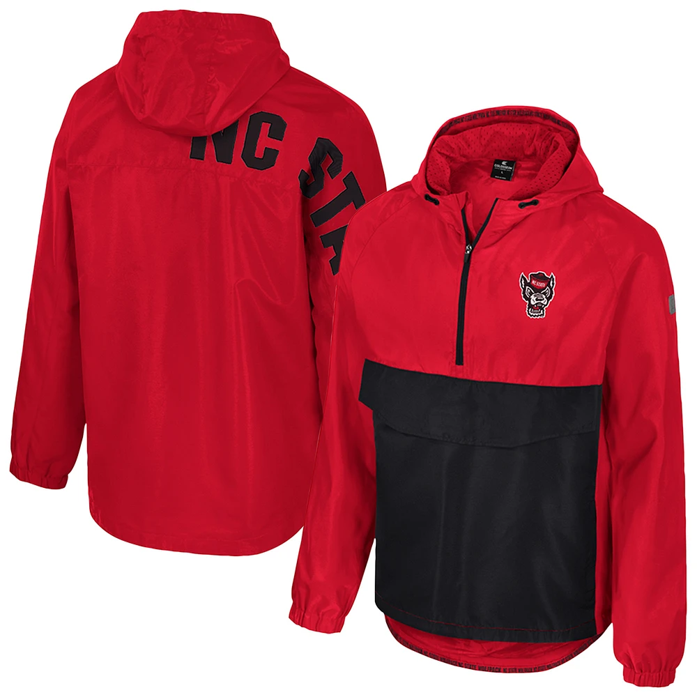 Men's Colosseum Red NC State Wolfpack Reloaded Anorak Half-Zip Jacket