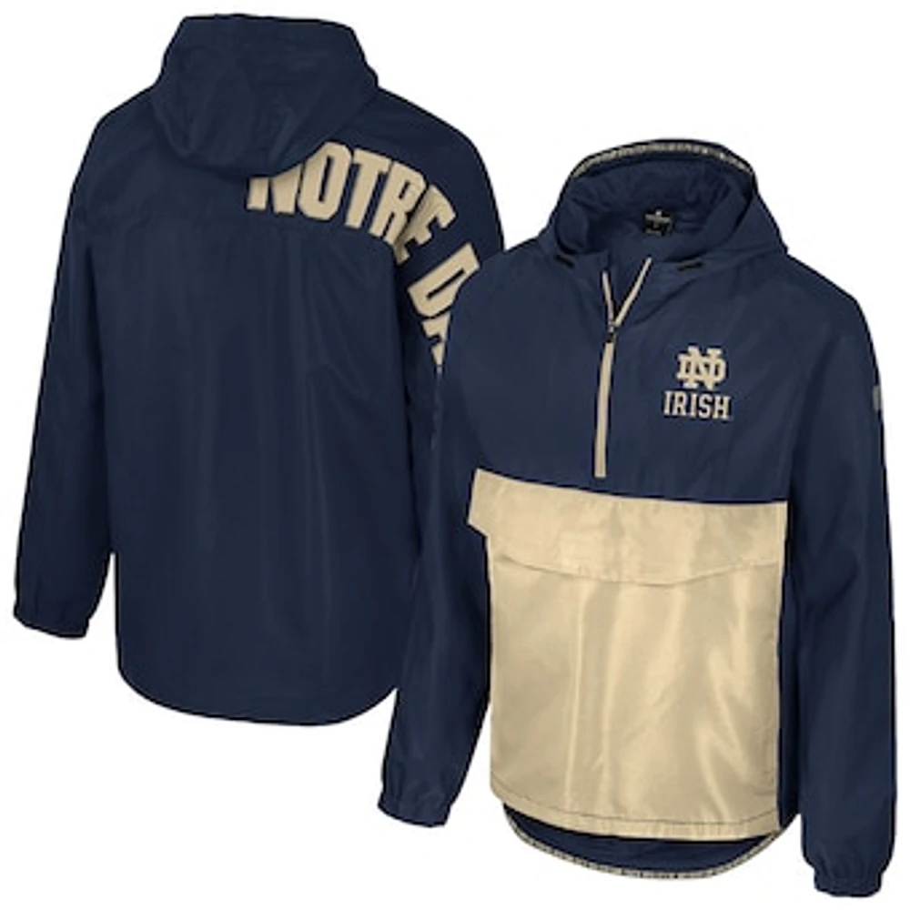 Men's Colosseum Navy Notre Dame Fighting Irish Reloaded Anorak Half-Zip Jacket