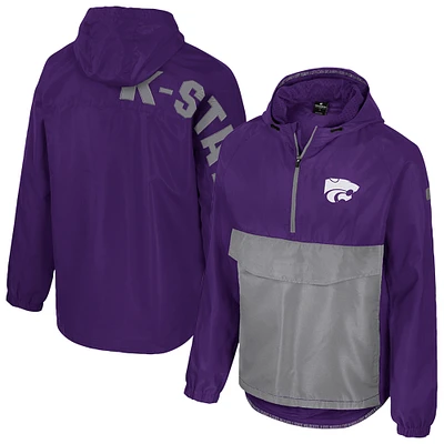 Men's Colosseum Purple Kansas State Wildcats Reloaded Anorak Half-Zip Jacket