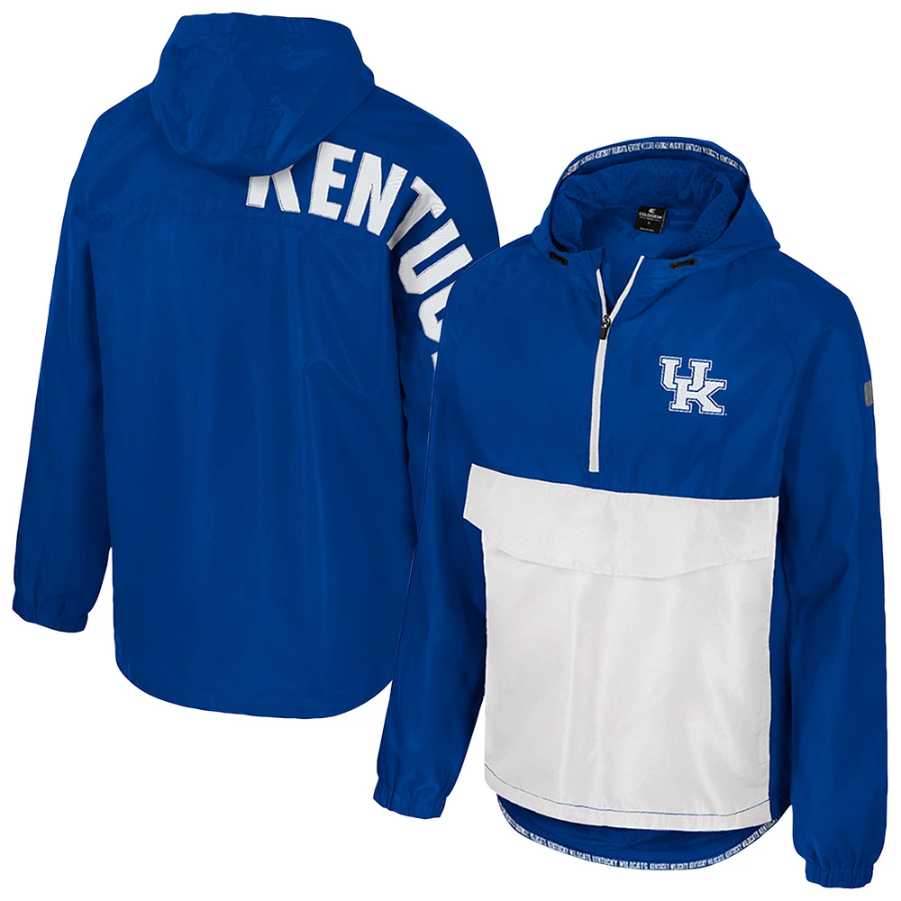 Men's Colosseum Royal Kentucky Wildcats Reloaded Anorak Half-Zip Jacket