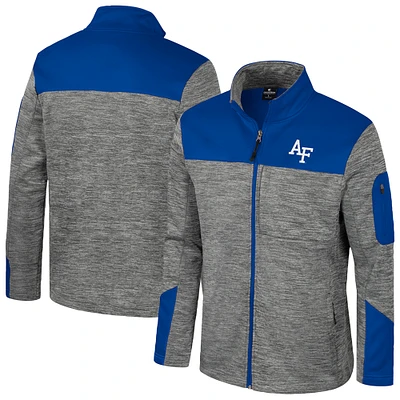 Men's Colosseum Gray/Royal Air Force Falcons Guard Full-Zip Jacket