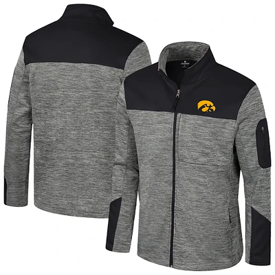 Men's Colosseum Gray/Black Iowa Hawkeyes Guard Full-Zip Jacket