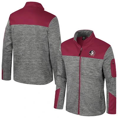 Men's Colosseum Gray/Garnet Florida State Seminoles Guard Full-Zip Jacket