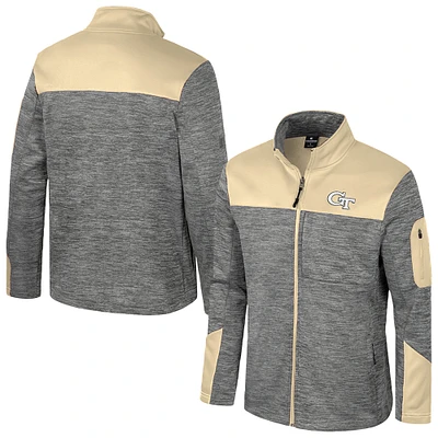Men's Colosseum Gray/Gold Georgia Tech Yellow Jackets Guard Full-Zip Jacket