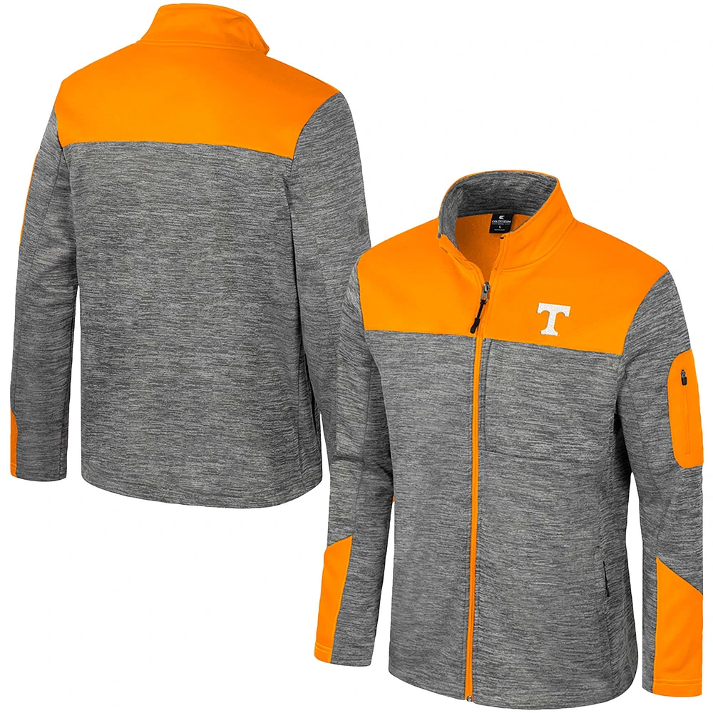 Men's Colosseum Gray/Tennessee Orange Tennessee Volunteers Guard Full-Zip Jacket