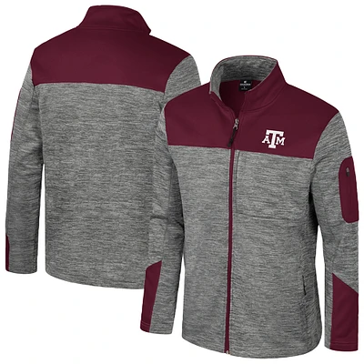 Men's Colosseum Gray/Maroon Texas A&M Aggies Guard Full-Zip Jacket