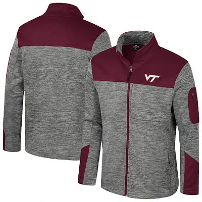 Men's Colosseum Gray/Maroon Virginia Tech Hokies Guard Full-Zip Jacket