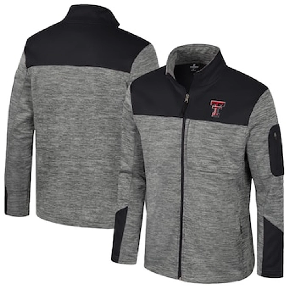 Men's Colosseum Gray/Black Texas Tech Red Raiders Guard Full-Zip Jacket