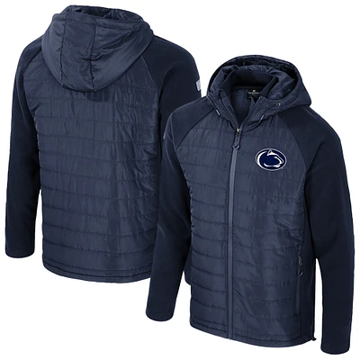 Men's Colosseum Navy Penn State Nittany Lions Block The Sun Full-Zip Hoodie Jacket