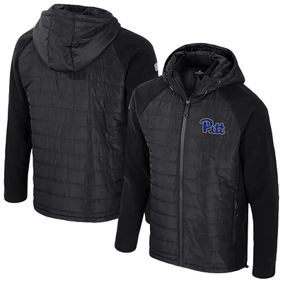 Men's Colosseum Black Pitt Panthers Block The Sun Full-Zip Hooded Jacket