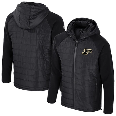 Men's Colosseum Black Purdue Boilermakers Block The Sun Full-Zip Hooded Jacket