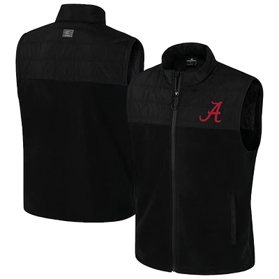 Men's Colosseum Black Alabama Crimson Tide Block The Sun Full-Zip Vest