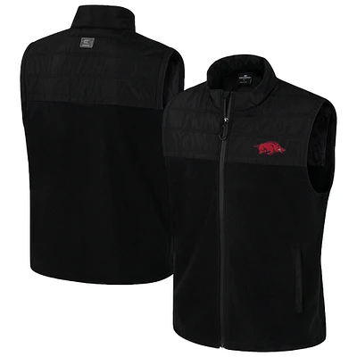 Men's Colosseum Black Arkansas Razorbacks Block The Sun Full-Zip Vest