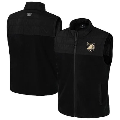 Men's Colosseum Black Army Black Knights Block The Sun Full-Zip Vest