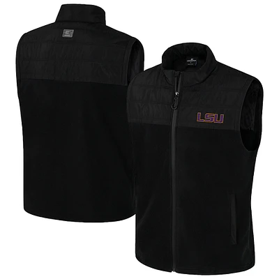 Men's Colosseum Black LSU Tigers Block The Sun Full-Zip Vest