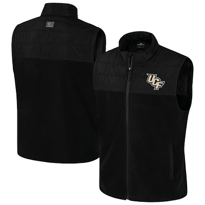 Men's Colosseum Black UCF Knights Block The Sun Full-Zip Vest