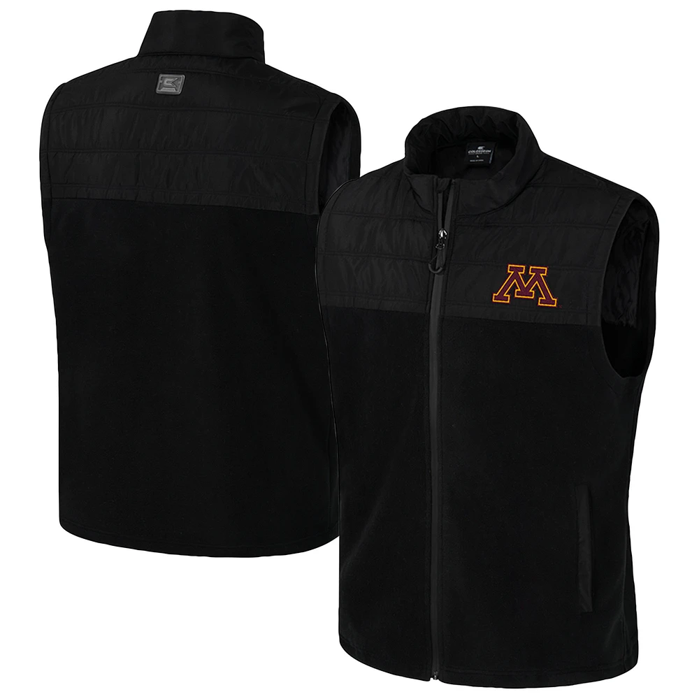 Men's Colosseum Black Minnesota Golden Gophers Block The Sun Full-Zip Vest