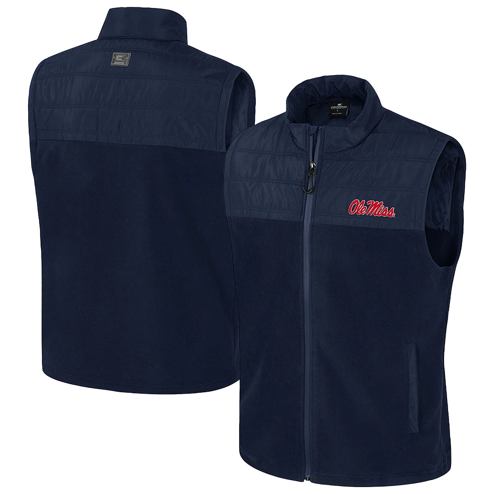 Men's Colosseum Navy Ole Miss Rebels Block The Sun Full-Zip Vest