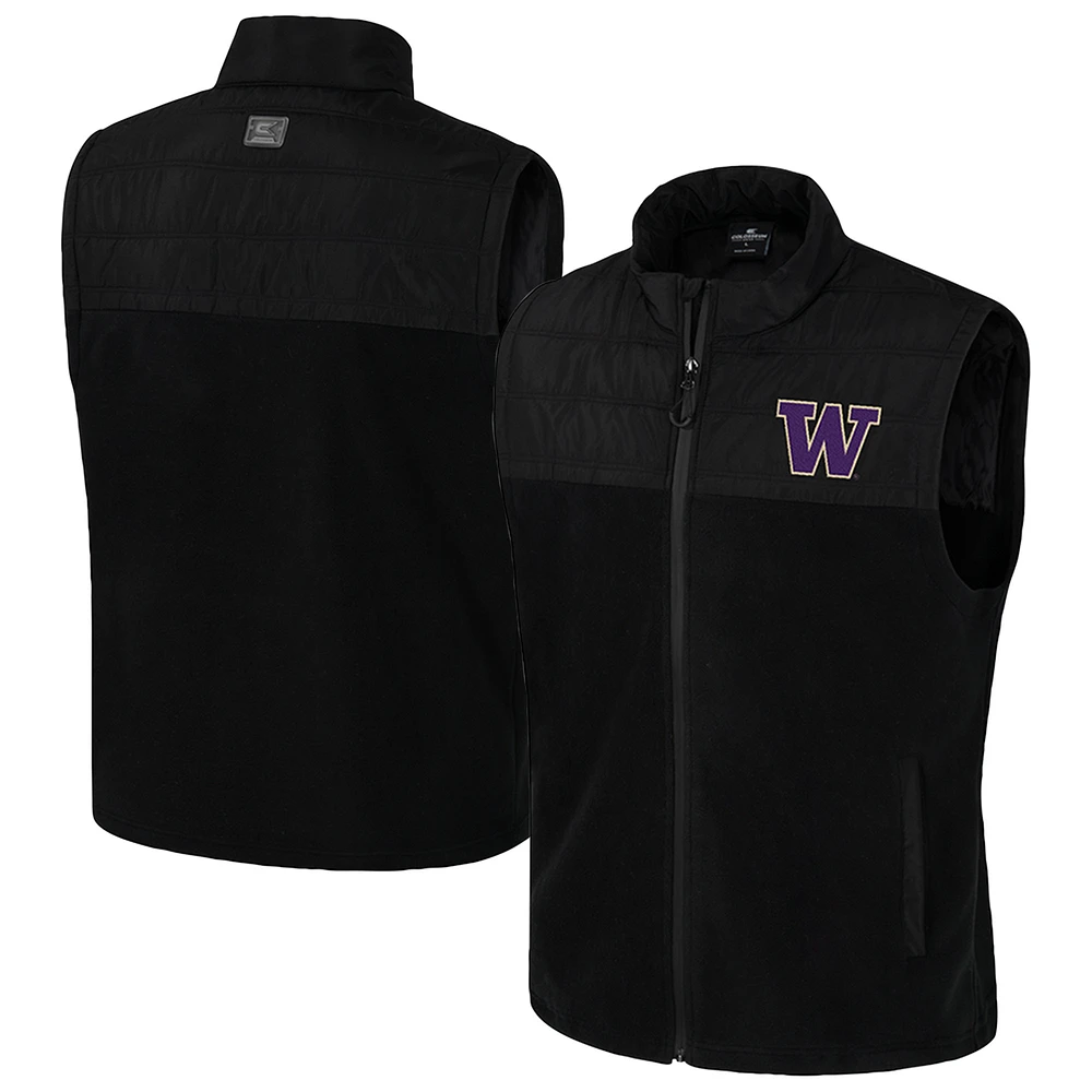 Men's Colosseum Black Washington Huskies Block The Sun Full-Zip Vest