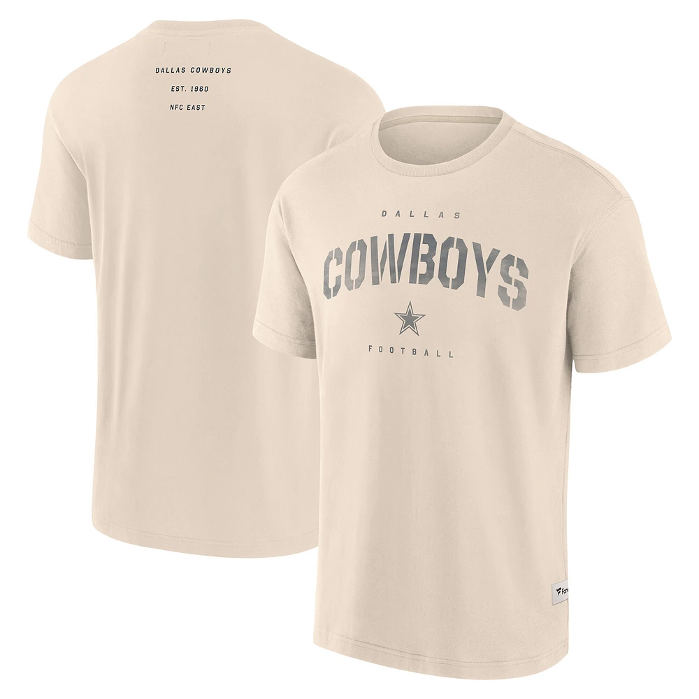 Men's Fanatics Cream Dallas Cowboys Elements Future Ground Lettering T-Shirt