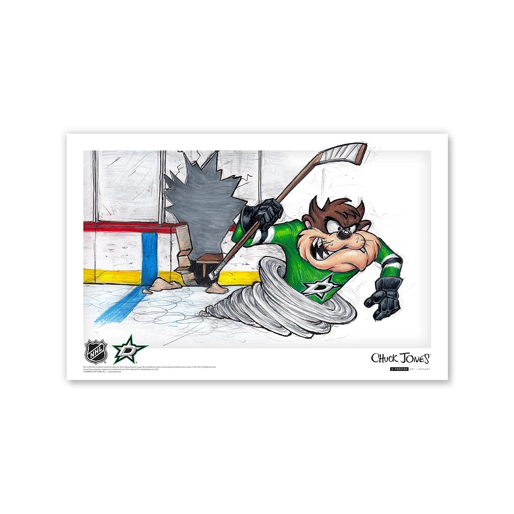 Tasmanian Devil Dallas Stars 11" x 17" Looney Tunes Poster Print