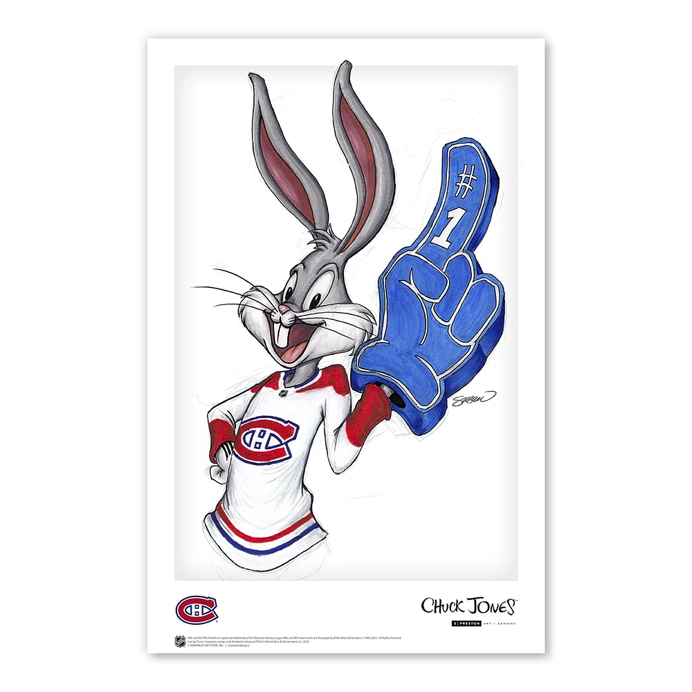 Bugs Bunny Montreal Canadiens 11" x 17" Looney Tunes Poster Print